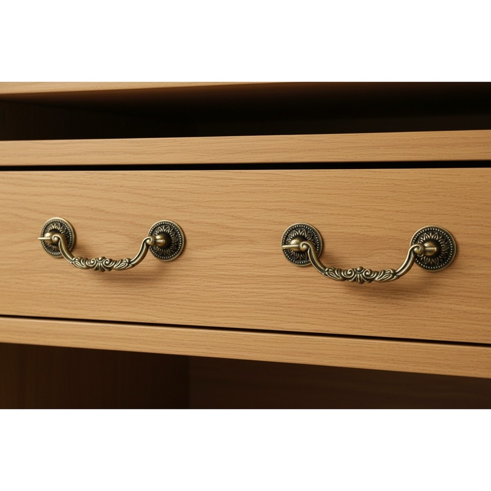 Antique Brass Bail Pull Drawer Handles Vintage Style Ornate Hardware 4pk